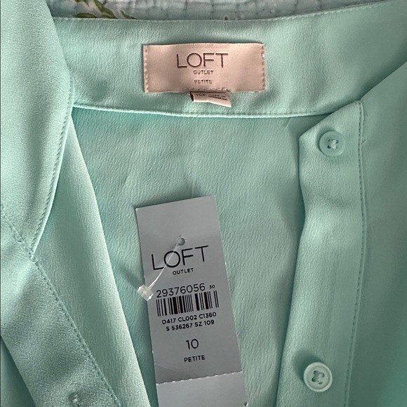 LOFT Outlet Mint Green Flounced Maxi Dress size 10P - Picture 3 of 5